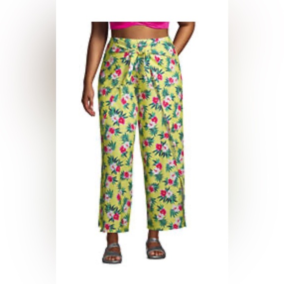 Lands End Women’s Plus Size UPF 50 Sun Protection Pareo Swim Coverup Pant Size2X - Picture 1 of 7